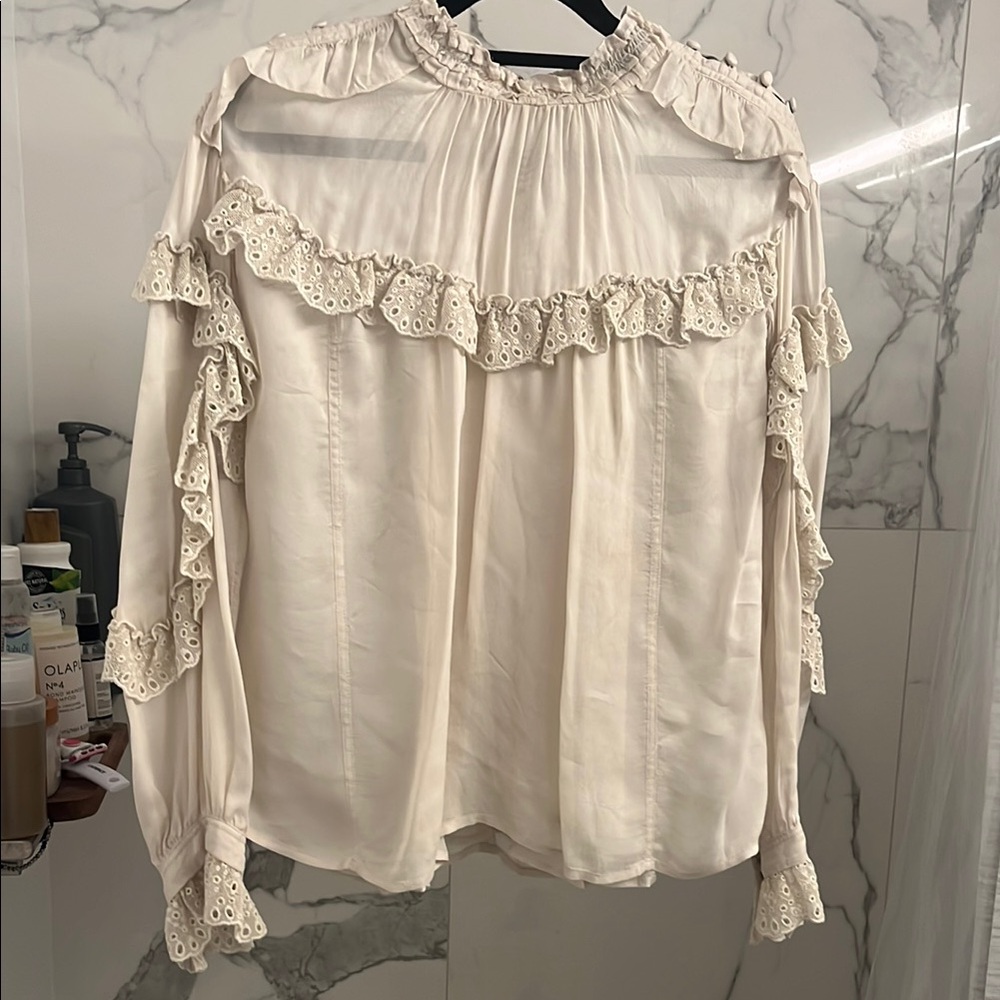 IRO Cream Ruffled Women's Top